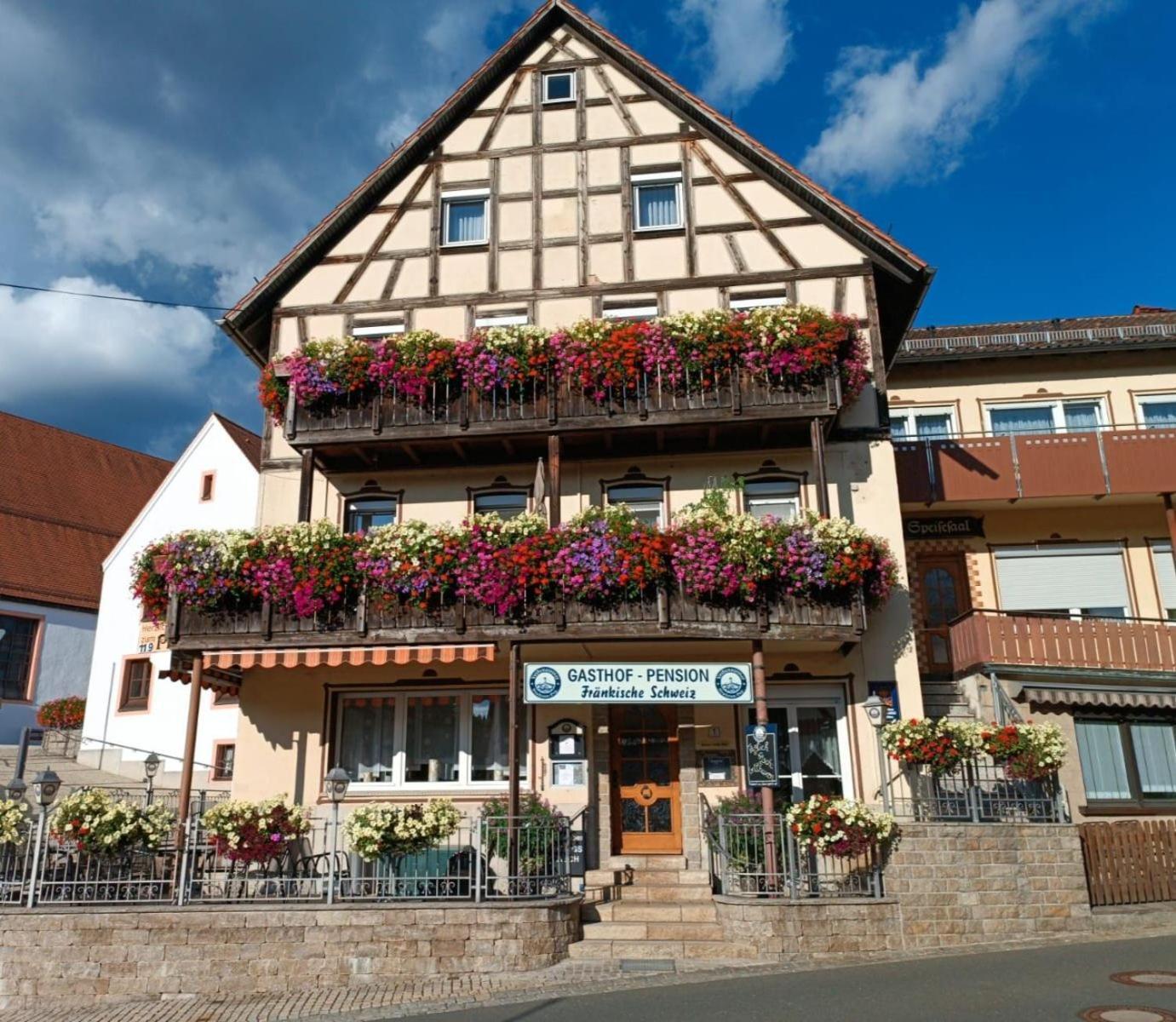 Gasthof-Pension Fraenkische Schweiz Obertrubach ภายนอก รูปภาพ